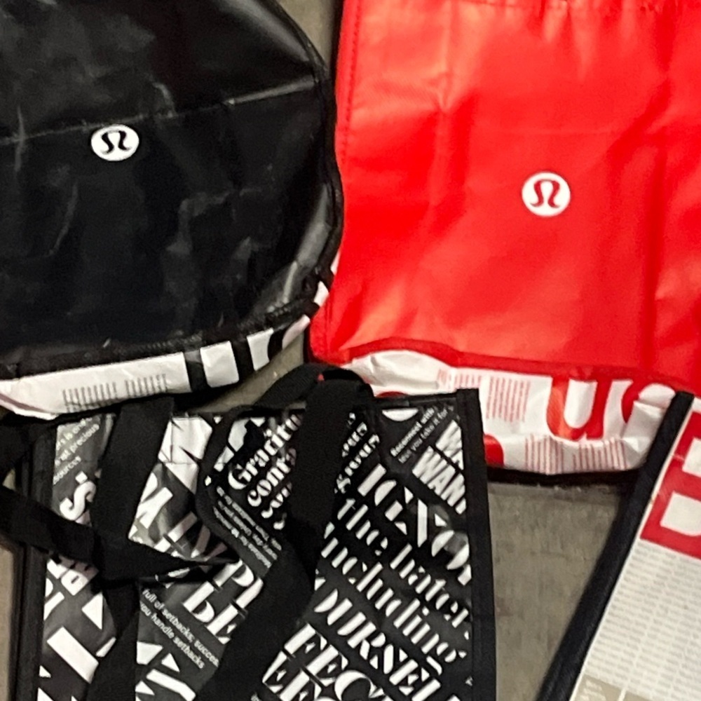 Lululemon Reusable Shopping Gift Bag Small Tote Lot 5 - Picture 3 of 4